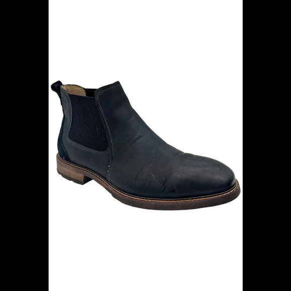 Florsheim Men's Chalet Plain Toe Gore Flat Heel Chelsea Boots Black - Medium - Picture 1 of 3